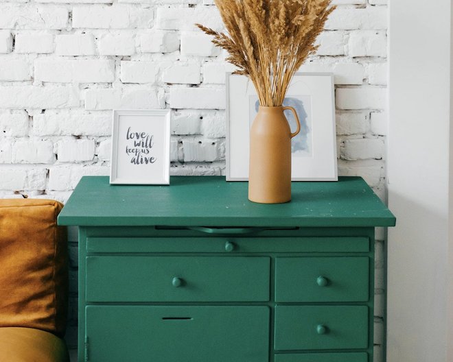 Chest of green drawers